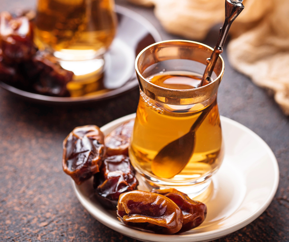 Tea served with fresh dates