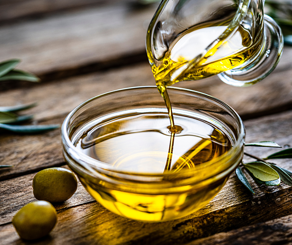 Pure olive oil being poured