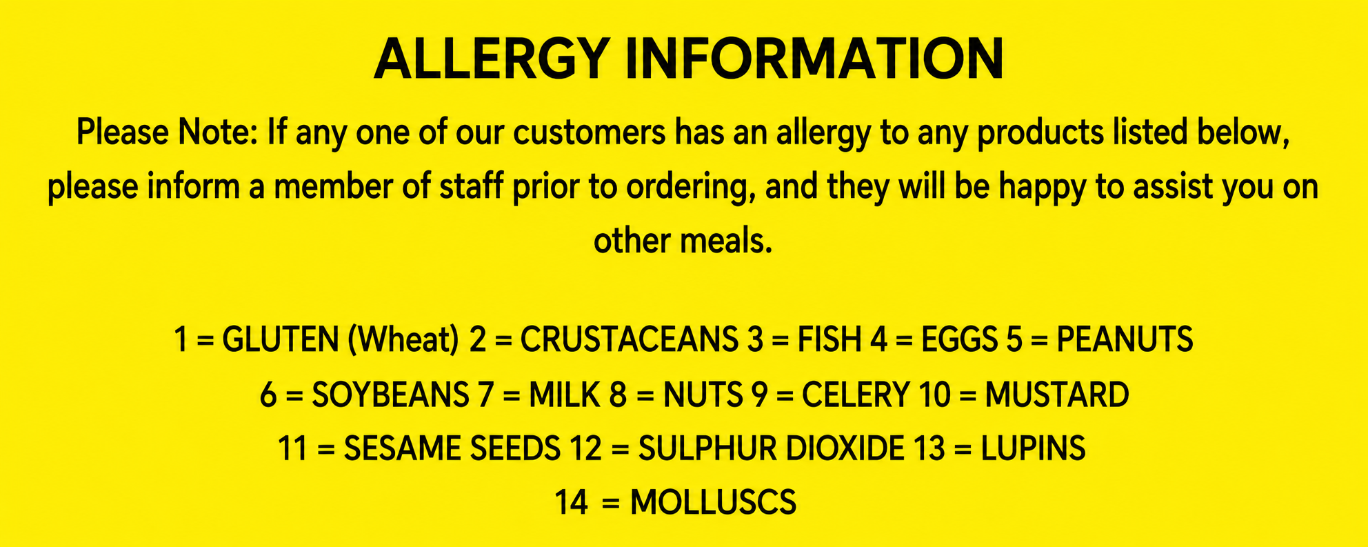 Allergen information